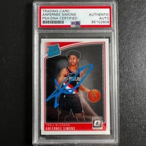 2018 Donruss Rated Rookie #186 Anfernee Simons Signed Rookie Card Auto Psa Slabb - £71.10 GBP