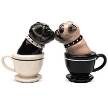 Tea Cup Pugs Ceramic Salt and Pepper Shaker Set - $19.78