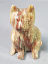 Crazy Lace Agate Cat Figurine Stone Carving 3.25 in. Spririt Animal USA Seller - £18.78 GBP