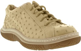 Mens Sneaker Shoes Sand Real Ostrich Skin Casual Exotic Leather Size 7, 7.5 - £125.52 GBP