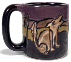 Design by Mara Mexico Large Coffee Mug Mexican Pottery-Coyotes, Cactus-Vtg - £21.82 GBP