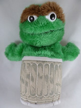 Vtg Playskool Oscar ther Grouch Trash Can Sesame Street Puppet Plush 80&#39;s - $16.82