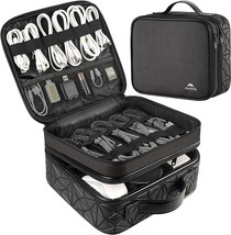 Cable Organizer Bag, Waterproof Travel Electronic Storage with Adjustable - £31.59 GBP