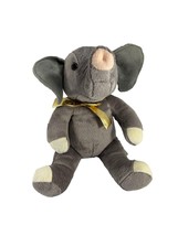 Build A Bear Elephant Plush No Sound Gold Bow 17&quot; Stuffed Animal Gray - $14.85