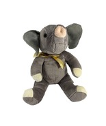 Build A Bear Elephant Plush No Sound Gold Bow 17&quot; Stuffed Animal Gray - £11.68 GBP