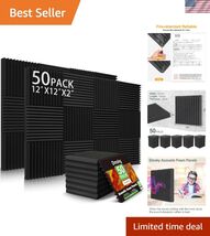 50 Pack Acoustic Foam Panels,2"X 12" X 12"Sound Proof Foam Panels-High D... - $134.32