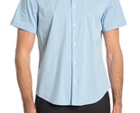Calvin Klein Mens Classic-Fit Stretch Solid Short Sleeve Shirt Cerulean-... - $29.99