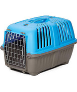 Blue Plastic Pet Carrier with Ventilated Sides &amp; Secure Wire Door - £43.70 GBP