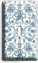 Toile Nautical Mermaid Lighthouse Boat 1 Gang Light Switch Wall Plate Room Decor - £8.16 GBP