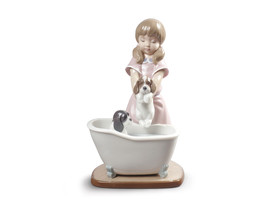 Lladro 01009280 Bathing My Puppies Girl Figurine - $480.00