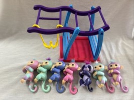 Lot of 7 Electronic Interactive Fingerlings &amp; Jungle Gym Monkey Raccoon Work 5&quot; - £23.87 GBP