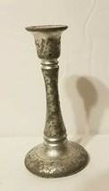 Vintage Dollhouse Silver-tone  Metal Candle Stick Holder Rustic 1 3/4&quot; T  - £6.25 GBP