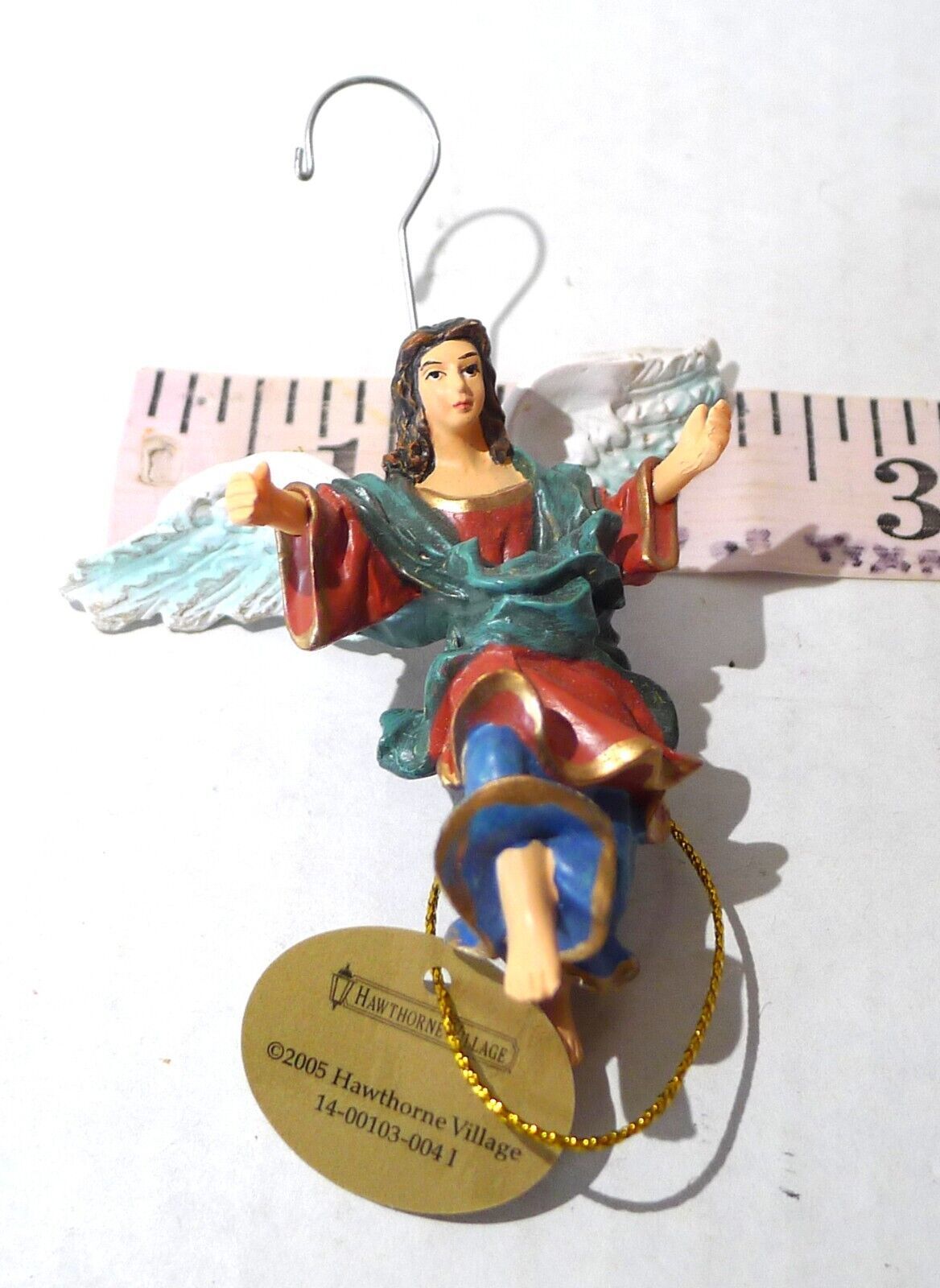 Primary image for Hawthorne Village REJOICE Angel Ornament Happiness Nativity Christmas Tree 2008