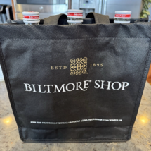 Biltmore Shop 3 Bottle Wine Tote Carrier Black Reusable Bag w/ Side Pockets - $12.86