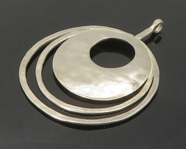 SILPADA 925 Silver - Vintage Shiny Hammered Graduated Circles Pendant - PT14121 - £41.16 GBP