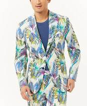 Tallia Men&#39;s Cotton Blend Tropical Slim Fit Blazer in Blue/Cream-XL 44-46 - $62.99