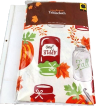 Perfect Harvest Autumn Fall Polyethylene Flannel Back Tablecloth NWT - £6.31 GBP