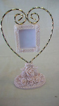 Rose Resin Heart Photo Holder On Stand From Current Inc. Brand New - £23.98 GBP