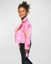 NWT Hannah Banana Girls Pink Faux Leather Motorcycle Jacket Size 5 - $49.99