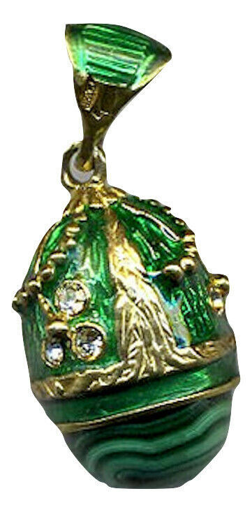 Primary image for Silver Russian Handmade Faberge EGG PEDANT # PD-11-003 Gold Plated