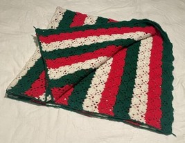 48” x 60” Christmas Striped Afghan Throw Blanket One Of A Kind - £17.22 GBP
