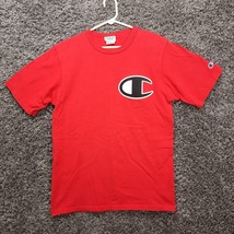 Vintage Champion T Shirt Men Medium Red Crew Big Logo Hit Short Sleeve 9... - $20.76