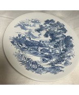 WEDGWOOD (Enoch) Vintage 60s Countryside Blue &amp; White 10&quot; Round Dinner P... - $18.80