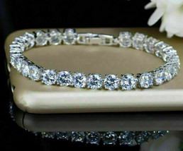 10.00 Ct Round Cut VVS1/D Diamond Tennis Bracelet 14k White Gold Plated 7.25&quot; - £124.26 GBP