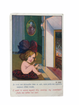 Vintage 1910 Comic Postcard Girl With Big Bow Head Sid&#39;s Edition Paris N... - £9.70 GBP