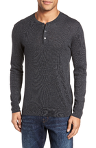 NWT Bonobos Cotton &amp; Linen Blend Henley Sweater Gray Men&#39;s SZ XXL Retail... - $29.69