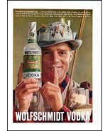 1950s Wolfschmidt Vodka PRINT AD (Man Dressed Toi Go Fishing) BX1 - $7.59