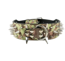 Black Spiked Leather Dog Collar For Large Breeds - £21.66 GBP+