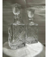 PAIR OF MACRYL CRYSTAL METROPOLIS SQUARE DECANTERS - $379.75 CAD