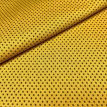 Henry Glass Little Quilts Asterik Stars Fabric Black Yellow Cotton 19.5”L x 45”W - £4.74 GBP