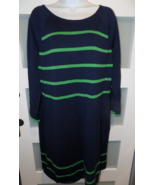 Vineyard Vines Navy Blue/Green Striped Elsworth Sweater Dress Size XL Wo... - €98,75 EUR