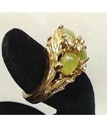 Vintage UNCAS jade and rhinestone ring size 6 - £9.61 GBP