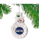 Seattle Seahawks NFL Snowman Cake Decor Ornament Shatter Free Acrylic 4.5&quot;H - $244.84 MXN