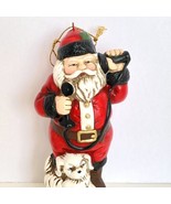 1993 Santa Claus On The Phone w/Dog 1898 Repro Christmas Ornament 5” Tall - £11.68 GBP