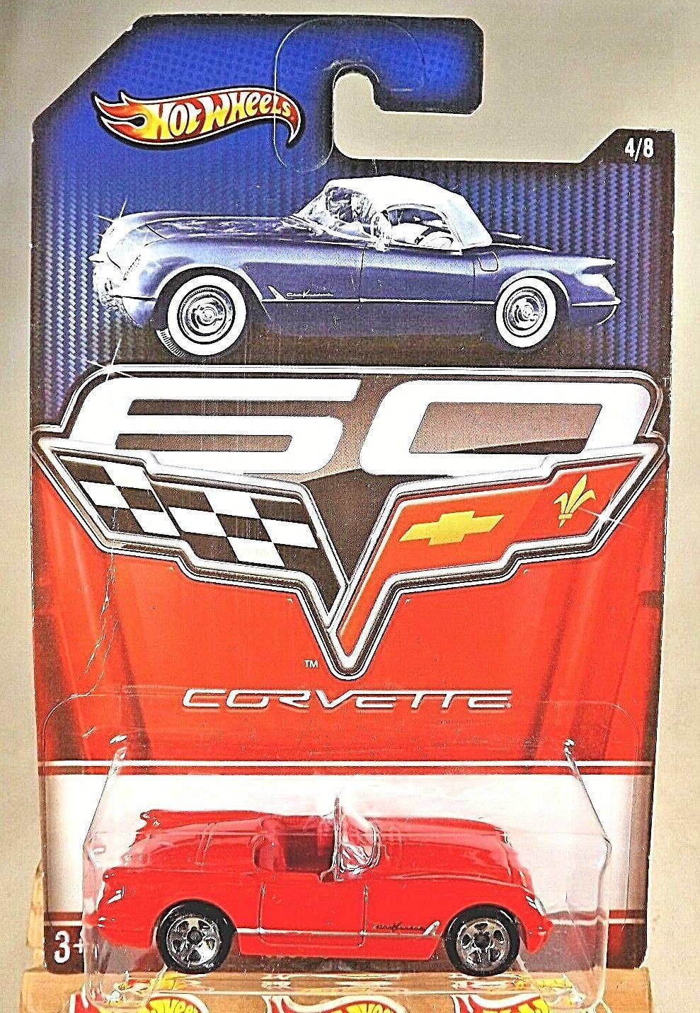 2012 Hot Wheels Corvette 60th Anniversary 4/8 1955 CORVETTE Red w/Chrome 5 Spoke
