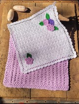 Handmade Crochet Dishcloth Set of 2 Farmhouse Chic - £11.24 GBP