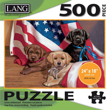 Lang American Puppy Puzzle - 500 Pc 24&quot; x 18&quot; - £14.73 GBP