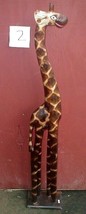 Giraffe Statue X-Large 39 inch WOOD many styles Hand carved Africa Style #2 - £74.53 GBP