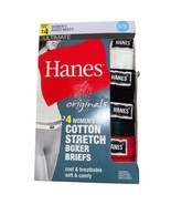  Hanes Original 4-Pair Womens Boxer Brief Panties Cotton Blend Stretch S/5  - $447.97 MXN