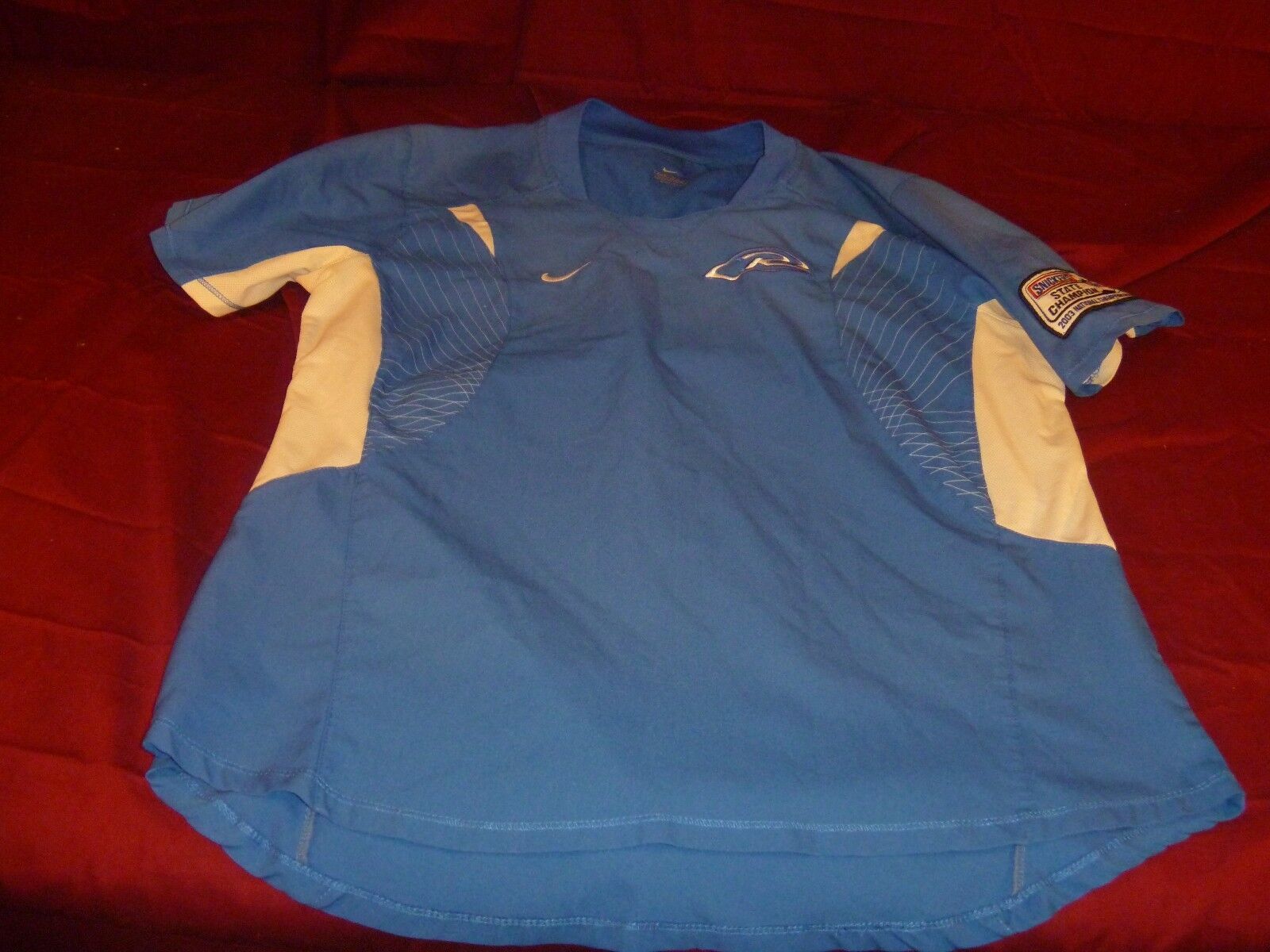 Primary image for NIKE DRI FIT LIGHT BLUE WHITE #21 2003 STATE NATIONAL CHAMPIONSHIPS SHIRT L