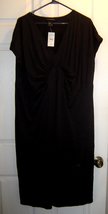  Lane Bryant Black Dress Size 22/24 Gathered Front Cap Sleeve - $28.99