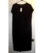  Lane Bryant Black Dress Size 22/24 Gathered Front Cap Sleeve - £23.17 GBP