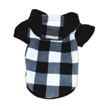 Plaid Dog Hoodie Sweatshirt Warm Fleece Pet Clothes Sweaters with Hat and Pocket - £38.42 GBP