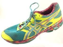 SH30 Asics Women Sz 11 Gel-Frantic 7 Athletic Running Shoes Blue Yellow Pink - £13.21 GBP