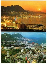 2 Color Postcard Hong Kong Harbor City Views Tiger Balm Garden Unposted #3 - £4.05 GBP