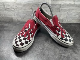 Vans OTW Checkered Flame Sneakers Women 7.5M Shoes Red White Knit Skateboard - £26.58 GBP